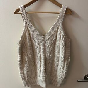 Banana Republic Cream Cable Knit Tank Top